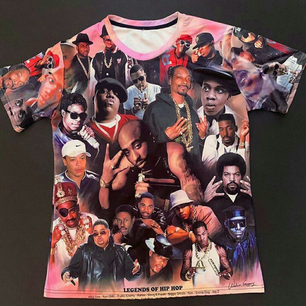 Historic Rappers Allover Print Tee Mens